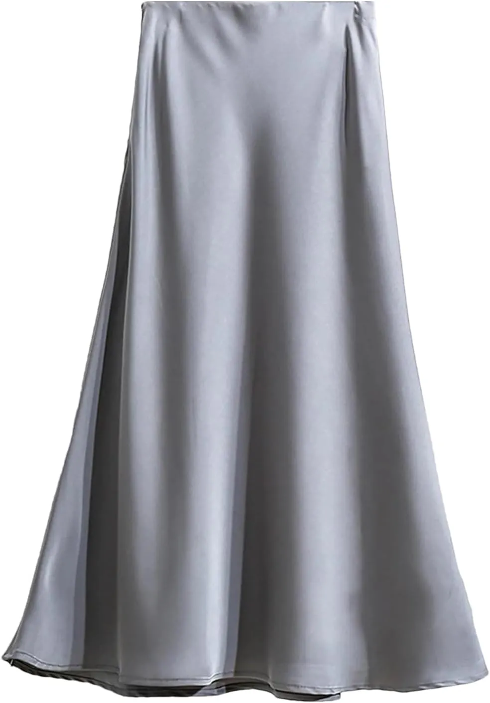 Women's Slim Mermaid Skirt, Luxury Satin High Waist Black