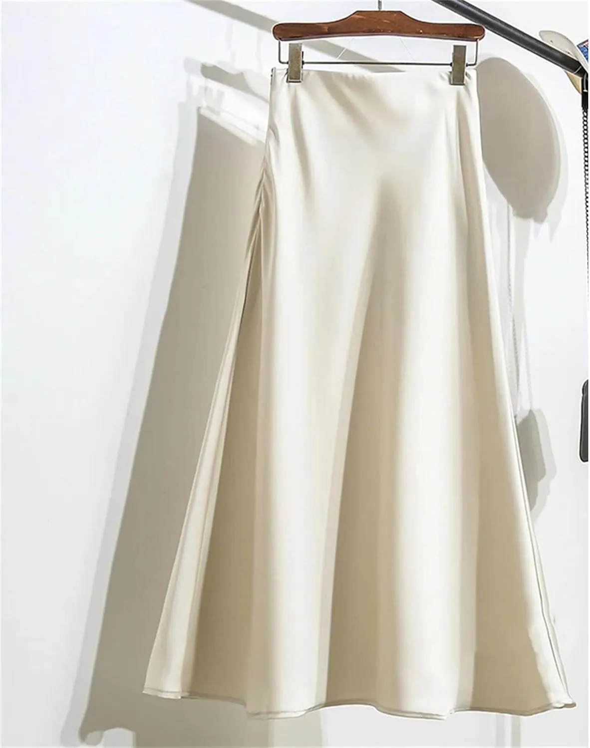 Women's Slim Mermaid Skirt, Luxury Satin High Waist Black