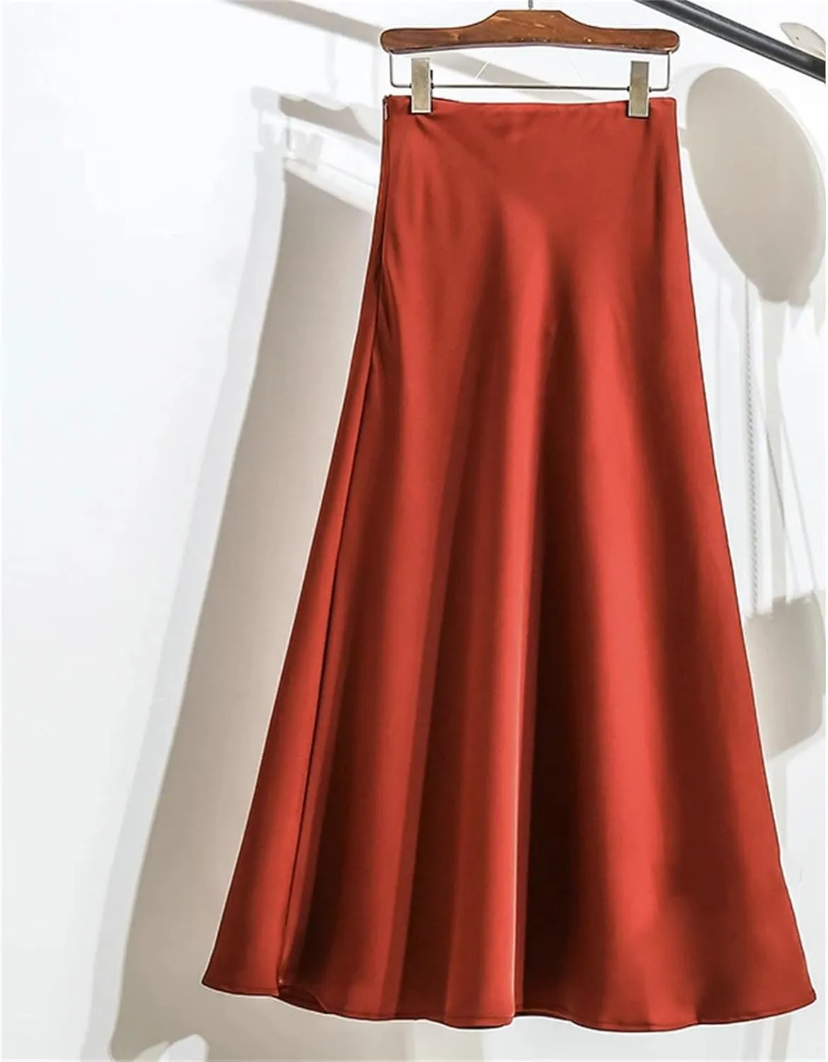 Women's Slim Mermaid Skirt, Luxury Satin High Waist Black